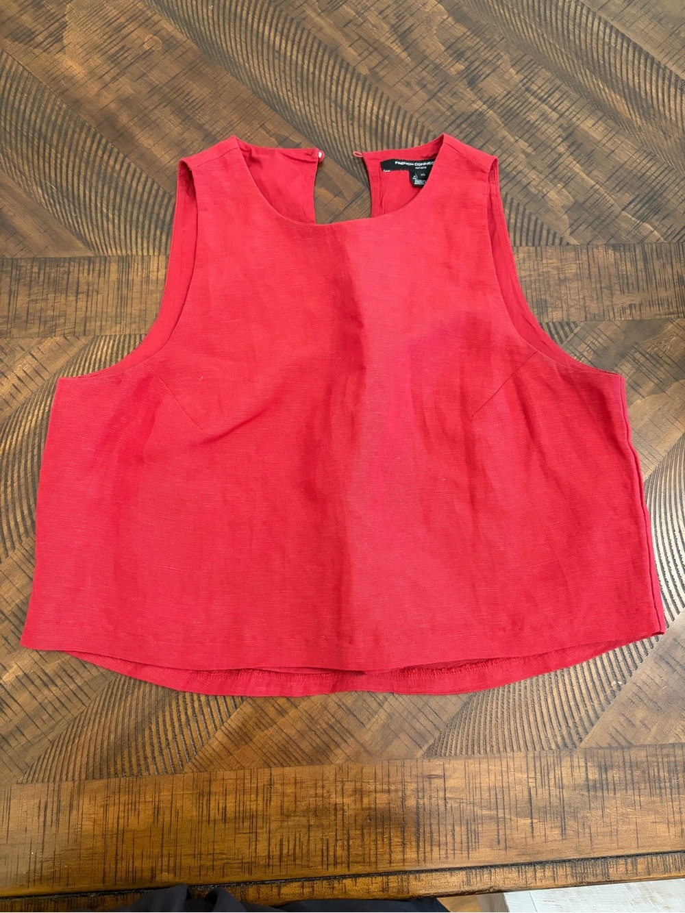French Connection Red Sleeveless Crop Top